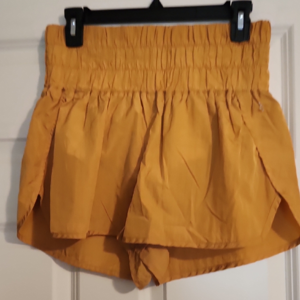 Women's Mustard Yellow High-Waisted Shorts